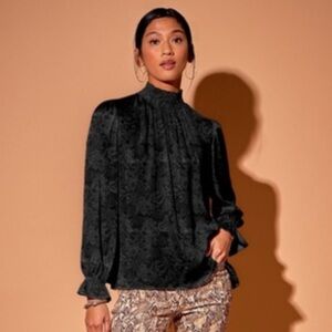 Tucker Black Lace Stella Blouse Top Size Medium